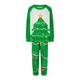 thumbnail image 2 of Elippeo Christmas Family Pajamas Matching Set Christmas Tree Print Raglan Long Sleeve Tops and Pants Loungewear Soft Sleepwear, 2 of 10