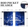 thumbnail image 6 of Christmas Kitchen Curtains Blue Window Curtains Over Sink Set of 2, Merry Xmas Short Tier Curtain for Kitchen, Winter Kitchen Decor 27.5" x 36", 6 of 6