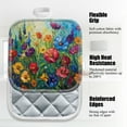 thumbnail image 3 of 4 Pack Pot Holders,Kitchen Essential, Potholder Set,Vivid Oil Painted Wildflowers In Full Bloom, 3 of 6