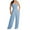 Blue jumpsuits for women, variant on Gifts Usmixi Jumpsuits for Women Casual Solid Elastic Waist Wide Leg Spaghetti Strap Jumpsuits Overalls with Pocket Summer Formal Plain Square Neck Sleeveless Long Rompers Beige s