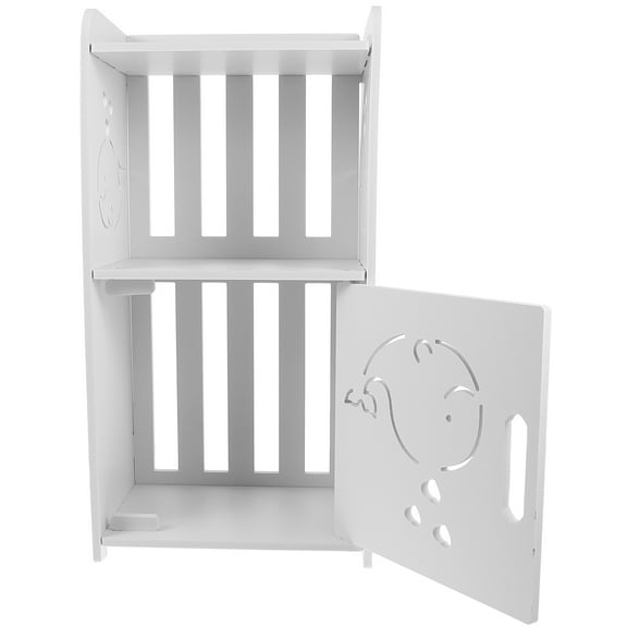 FRCOLOR Bedside Table Mini Storage Bedroom Furniture Locker Baby White