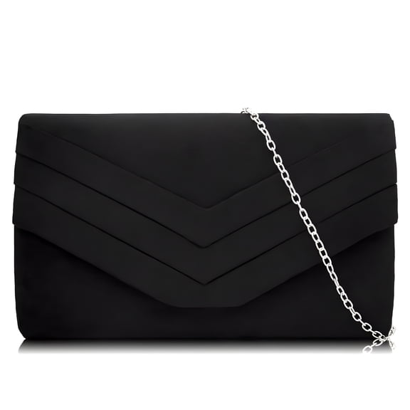 GASTROPOD 2026 New Women Clutches Suede Evening Bag Party Wedding Clutch Purses for Prom, Cocktail, Date, Gala Black Clutch Purses for Women