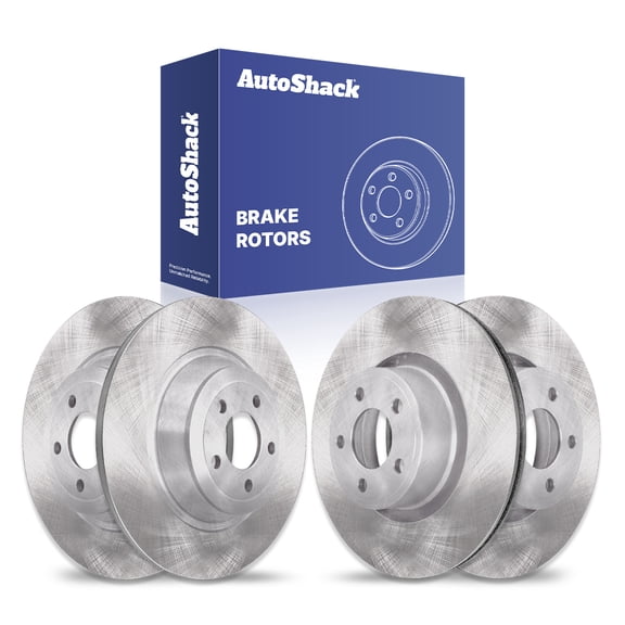 AutoShack Front Vented & Rear Solid Brake Rotors 4-PC Set Replacement for 2015-2020 Ford Mustang