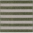 thumbnail image 5 of Unique Loom Outdoor Striped Collection Area Rug - Distressed Stripe (5' 3" Square Green/Gray), 5 of 6