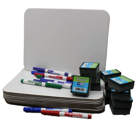 UPC: 0727638310041 | Flipside Products Magnetic Dry Erase Boards (9  x 12 ) with Colored Pens & Erasers  Set of 12