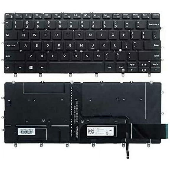 New US Black English Backlit Laptop Keyboard (Without palmrest) for Dell XPS 13 9305 Light Backlight