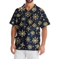 thumbnail image 4 of WTOBBY Men's Casual Short Sleeve V-Neck Printed Top with Front Pocket, Christmas Theme Design for Work, Leisure, and Comfortable Wear,Navy L, 4 of 4