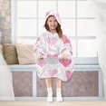 thumbnail image 7 of FORMRS Wearable Blanket Hoodie with Sleeves for Kids Cozy Flannel Sweatshirt, Geometric Love, 7 of 7