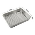 thumbnail image 3 of LEFU for Stainless Steel Baking Pan with Cooling Rack Set - Multi-Size Roasting Tray for Oven Kitchen BBQ Cake Cookies Vegetables - Rust-Proof Dishwasher Safe Bakeware (26x20x5cm), 3 of 10