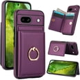 thumbnail image 1 of MYKOMI for Google Pixel 8A Wallet Case, Leather Case with Credit Card Holder and 360° Rotation Ring Stand, RFID Block Flip Leather Shockproof Cover, 1 of 8
