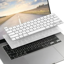 Insten 2 Pack Keyboard Cover Protector Compatible with 2020 Macbook Pro 13", Ultra Thin Silicone Skin, Tactile Feeling, Anti-Dust, Clear &White