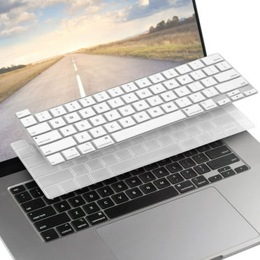 Insten 2 Pack Keyboard Cover Protector Compatible with 2020 Macbook Pro 13", Ultra Thin Silicone Skin, Tactile Feeling, Anti-Dust, Clear &White