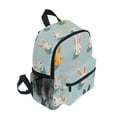 thumbnail image 2 of FORMRS Kids School Backpack with Front Zippered Pocket 12" Student Travel Daypack, Green Cute Rabbits, 2 of 6