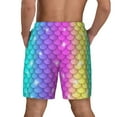 thumbnail image 4 of Haiem Rainbow Scales2 Mens Swim Trunks with Compression Liner 2 in 1 Swimming Shorts Stretch Swimwear Quick Dry,Board Shorts-Medium, 4 of 9