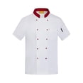 thumbnail image 3 of TISHITA Unisex Chef Jacket Short Sleeve Cooking Men Women Catering Waiter Lightweight L, 3 of 8