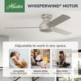 thumbnail image 4 of Hunter 52 inch Indoor Ceiling Fan No Light - Modern Ceiling Fan without Light, 3 Blades, Low Profile Mount, For Bedroom, Living Room, or Kitchen, Wall Control - Presto 52409, Matte Nickel, 4 of 16