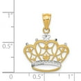 thumbnail image 3 of 14K Two-Tone Gold Charm Pendant 18 mm & Rhodium Crown, 3 of 4