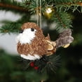 thumbnail image 5 of 1 Pc Woodland Animal Xmas Ornament Sisal Straw Rustic, Classic Farmhouse Sisal Straw Friends Animal Figurine with Pinecone Berry, Neutral Rustic Forest Hanging Accessory, Trees, Wreaths, 2D, 5 of 6