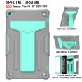 thumbnail image 2 of Dteck for Amazon Kindle Fire HD 10 inch Tablet Case 9th Generation 2019 Release 7th Generation 2017 Release with Kickstand, Heavy Duty Hybrid Rugged Shockproof Case, Gray + Mint, 2 of 4