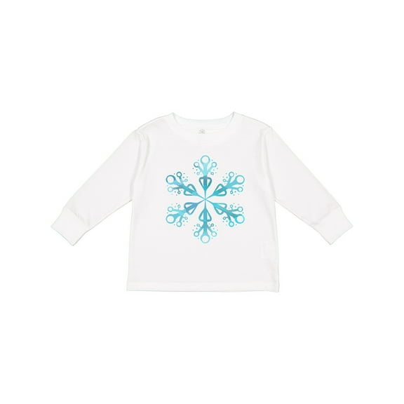 Inktastic Icy Blue Winter Snowflake Boys or Girls Long Sleeve Toddler T-Shirt
