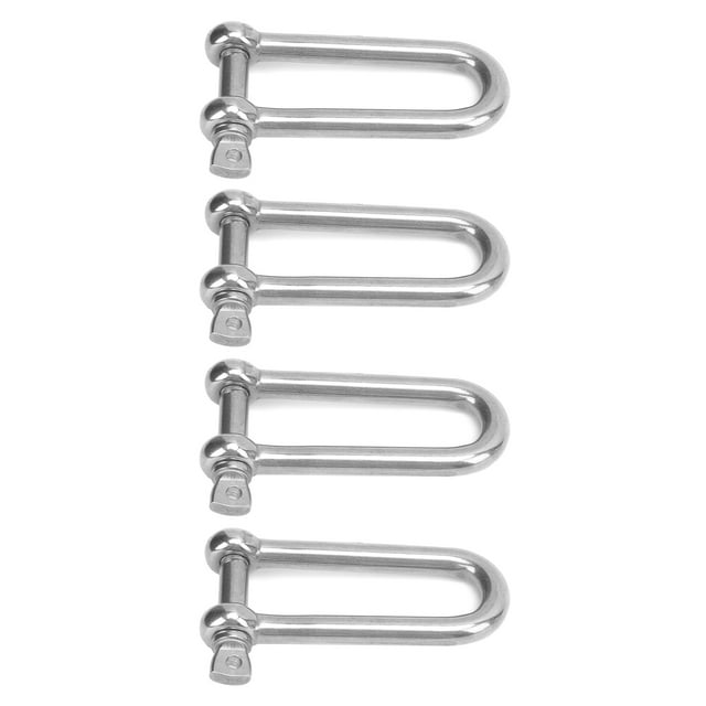 TOPINCN D Manille, 4 Pcs Manille en Acier Inoxydable Type U Allonger Vis Élingue Fil Corde Levage Manilles, D Type Manille