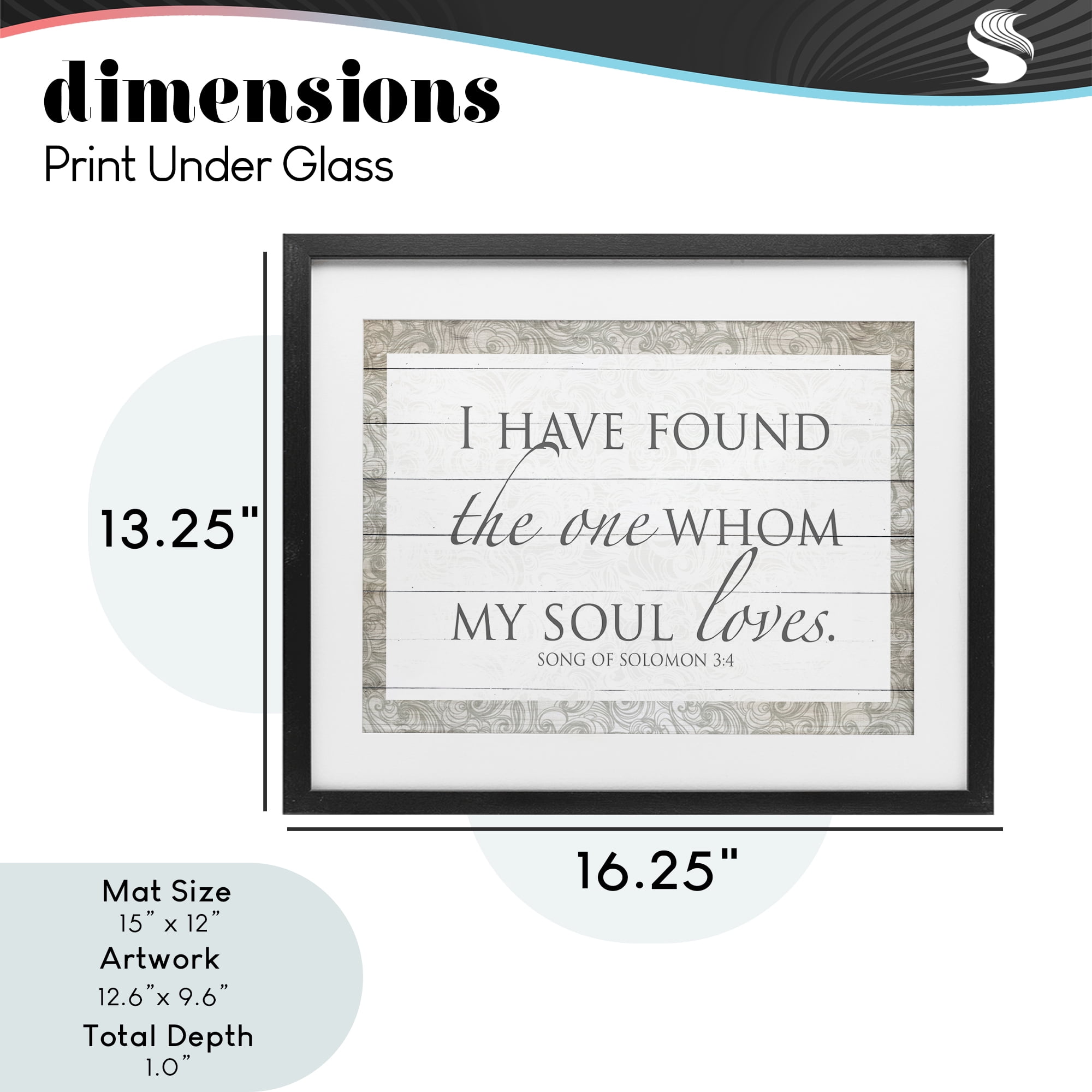 Stupell Industries The One Whom My Soul Loves Black Framed Print Under Glass, design by SD Graphics Studio