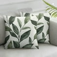 thumbnail image 3 of Sage Green Leaf Pillow Covers Set of 2 Spring Leaves Plants Botanical Decorative Pillowcase Square Cushion Case for Couch Sofa Bedroom Home Decoration, 3 of 8