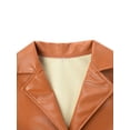 thumbnail image 6 of FASHIONWT Women Plus Size Slim Lapel Single Breasted Solid Color Leather Long Sleeve Top Jacket, 6 of 6