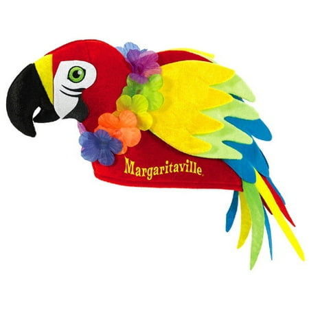 Hawaiian Luau 'Margaritaville' Parrot Adult Plush Hat (1ct)