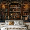 thumbnail image 2 of Vintage Bookshelf Tapestry Medieval Art Book Tapestries Wall Hanging Gothic Dark Academia Retro Library Backdrop Tapestry for Bedroom Living Room Dorm Study Classroom 90× 60 inch, 2 of 5