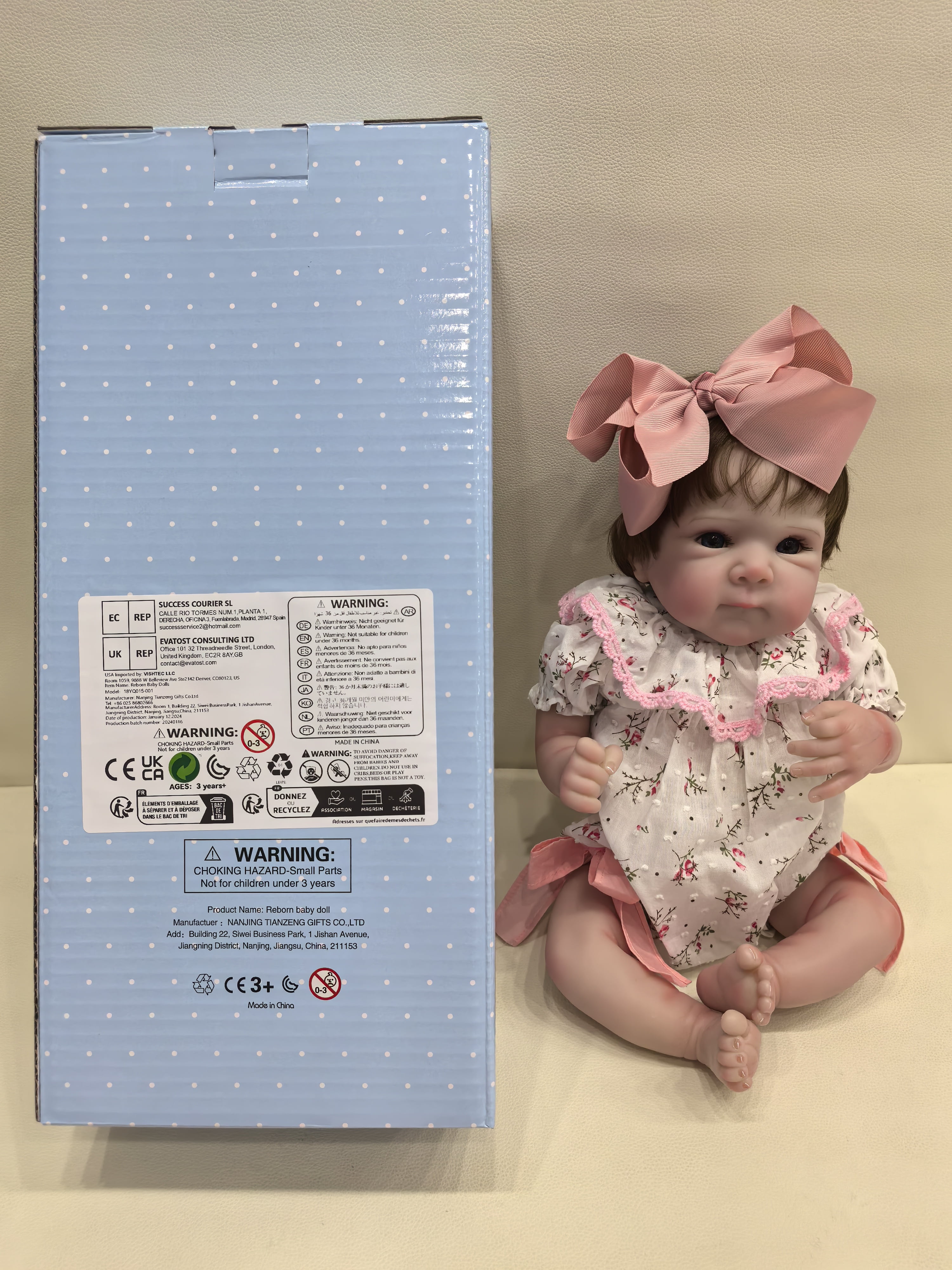 Lifelike Reborn Baby Dolls-18-inch Soft Cloth Body Poseable Real Life Baby Newborn Baby Dolls with Doll Accessories for Age 3 and Up