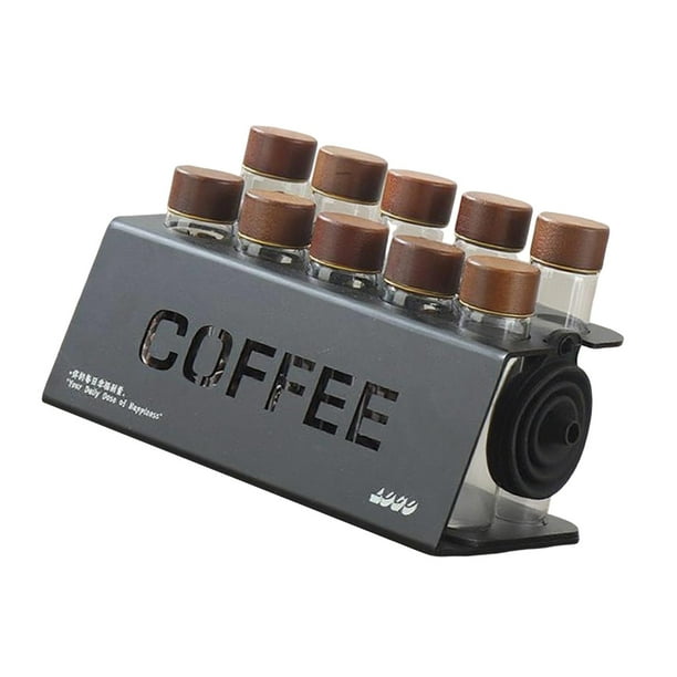 Tubos de almacenamiento de granos de café monodosis, vidrio, organización de viales, frasco, espresso 5 grandes y 5 pequeños