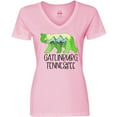 thumbnail image 3 of Inktastic Gatlinburg, Tennessee- Mountains and Bear Shape Women's V-Neck T-Shirt, 3 of 5