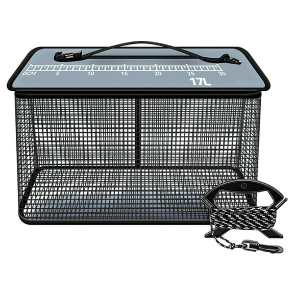FEAMOS Floating Fishing Basket Folding Fish Basket Quick Drying Fishing Baits Storage Cage Portable Fishing Net Easy to Use