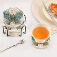 thumbnail image 6 of 6 Pcs Drink Coasters with Holder 3.94in Woven Coasters for Drinks Intricately Butterfly Coaster Set for Protection Table, 6 of 7