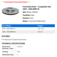 thumbnail image 2 of Front Brake Rotor - Compatible with 2000 - 2006 BMW X5 2001 2002 2003 2004 2005, 2 of 2