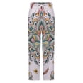 thumbnail image 5 of Boho Floral Mandala Art Winter Female Pants Flannel High Waist Women Pants Lady Warm Straight Leg Plush Trousers, 5 of 7