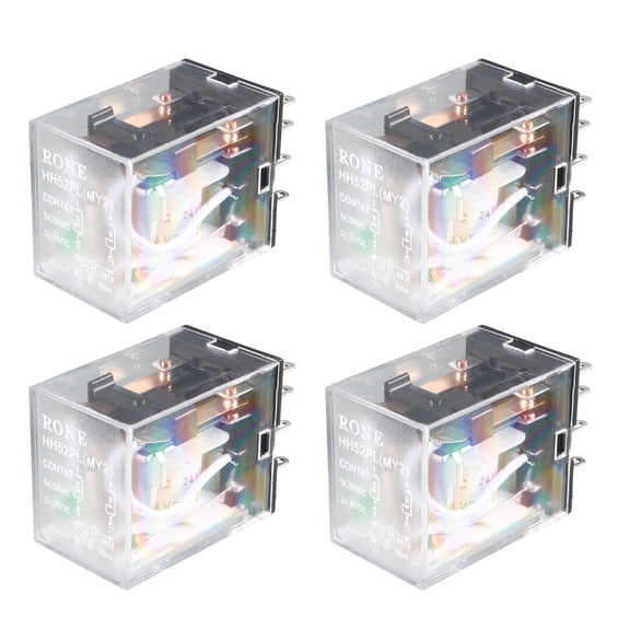 HH52P DC 24V Coil DPDT 8-Pin 8P Electromagnetic Power Relay 4 Pcs