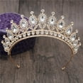 thumbnail image 2 of Corona Tiara Reina Carnaval Lujo Dorada Certamen Novia Xv Coronación Niña Boda Cristales M0013 GENÉRICA CUSTOM VALDORA, 2 of 2