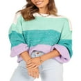 thumbnail image 4 of Pullovers à Manches Longues Col Rond pour Femmes avec Contraste de Couleur, 4 of 9