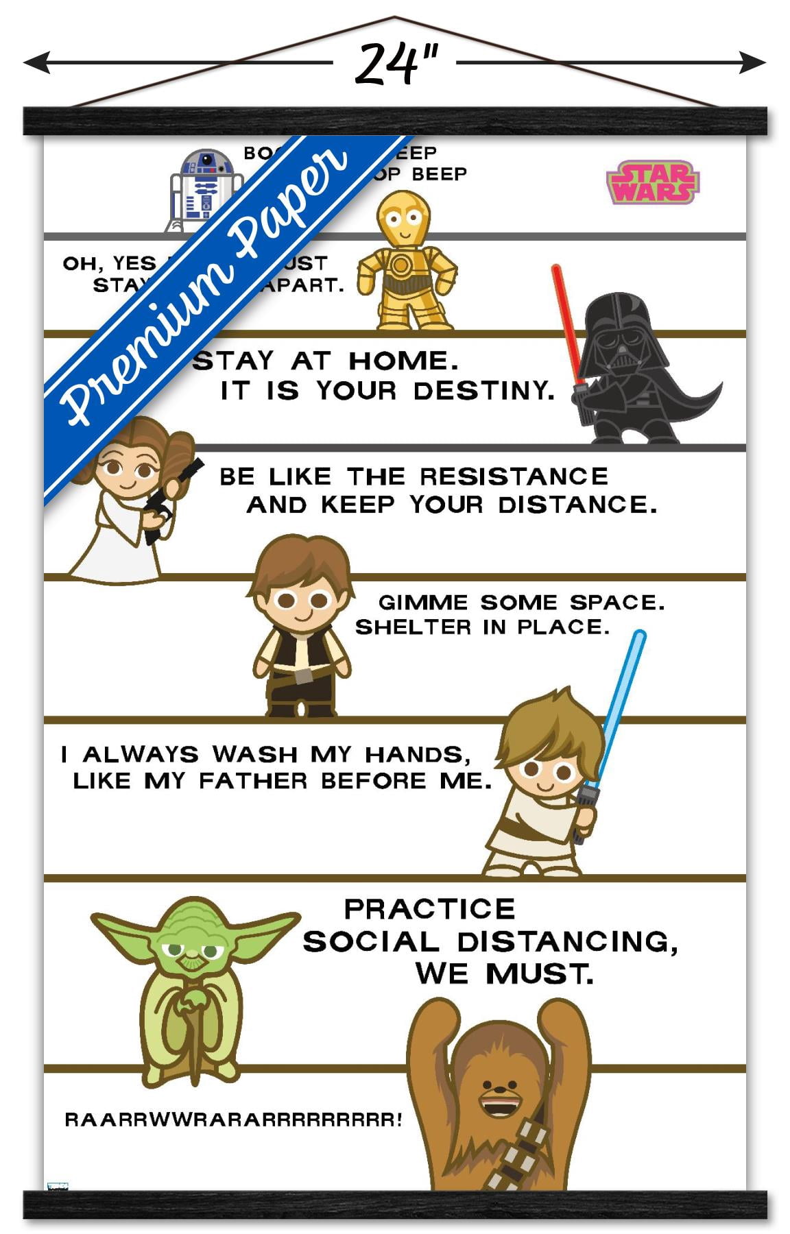 Star Wars: Saga - Shelter In Place Wall Poster with Wooden Magnetic Frame, 22.375" x 34"