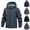 Dark Blue, variant on Men's Softshell Jacket Waterproof Windproof Fleece Lined Windbreaker Insulated Solid Color Hooded Rain Coat with Multi Zip Pockets