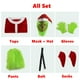 thumbnail image 3 of Disfraces de cosplay de Grinch de Feliz Navidad, máscara de peluche de ladrón verde, pantalones, guantes, gorro rojo de Papá Noel, camisetas, calcetines, conjunto festivo, regalo de Navidad, 3 of 4