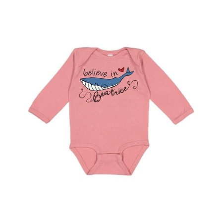 

Inktastic Believe In Beatrice the whale Gift Baby Boy or Baby Girl Long Sleeve Bodysuit