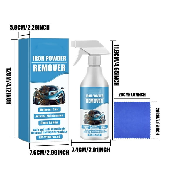 Momihoom Iron Powder Remover Spray, Professional Rust and Brake Dust Cleaner