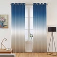 thumbnail image 2 of Navy Blue Beige Ombre Cream Kitchen Curtains 84 Inch Length, Modern Abstract Art Aesthetics Grommet Top Bedroom Living Room Curtains, Light Filtering Cafe Curtain Drapes 2 Panels Set 84''x84'', 2 of 9