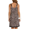 thumbnail image 4 of UVN Womens Nightgown Sleeveless Sleepwear Crewneck Wide Strap Pleated Nightshirt Casual Print Sleepdress, 4 of 8