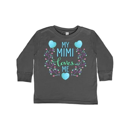 

Inktastic My Mimi Loves Mimi with Flowers and Hearts Gift Toddler Boy or Toddler Girl Long Sleeve T-Shirt