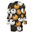 thumbnail image 4 of YVNAURA Women‘s Halloween Print Cardigan Sweater Cute Pumpkin Ghost Long Sleeve Open Front Lightweight Loose Casual Fall Outwear Coat for Party Daily Wear 1 Pack, White,L, 4 of 5