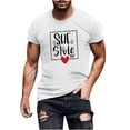 thumbnail image 2 of Edvintorg Valentine'S Day Couple Shirts For Men Clearance Streetwear Casual Love Letter Printed Short Sleeve Loose T-Shirt Matching Shirts For Couples White S, 2 of 4